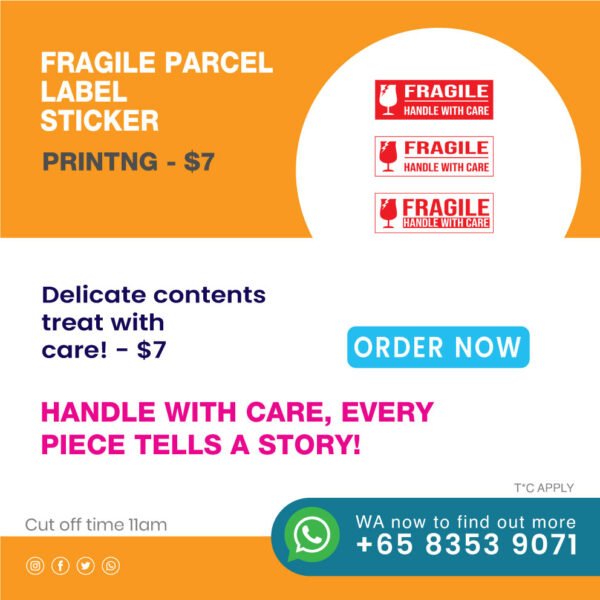 Fragile Parcel Label Sticker